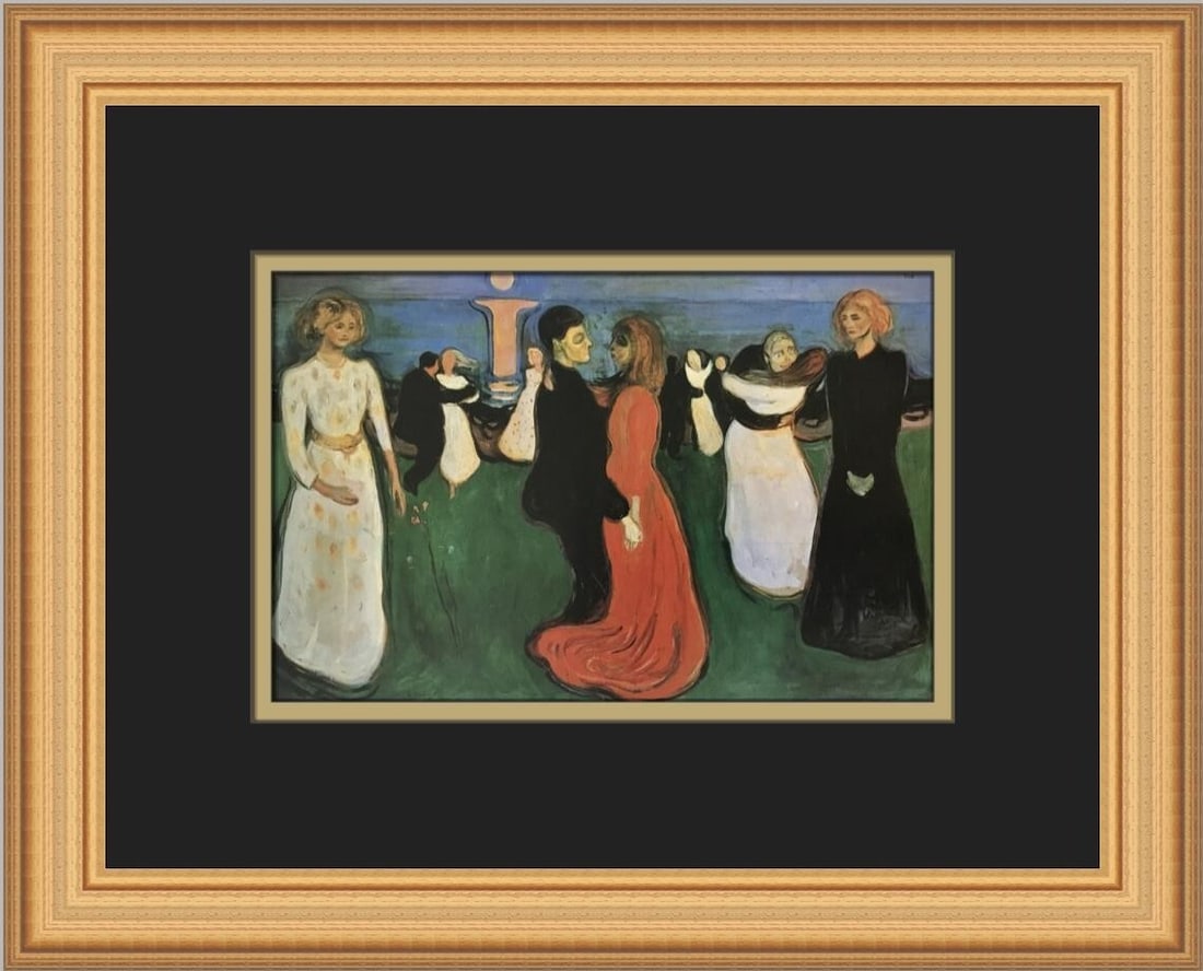 Edvard Munch The Dance of Life 12x14 Custom Framed Art Print: Edvard Munch The Dance of Life 12x14 Custom Framed Art Print This exquisite custom framed print features Edvard Munch's renowned artwork, "The Dance of Life," presented in a beautifully matted and fra