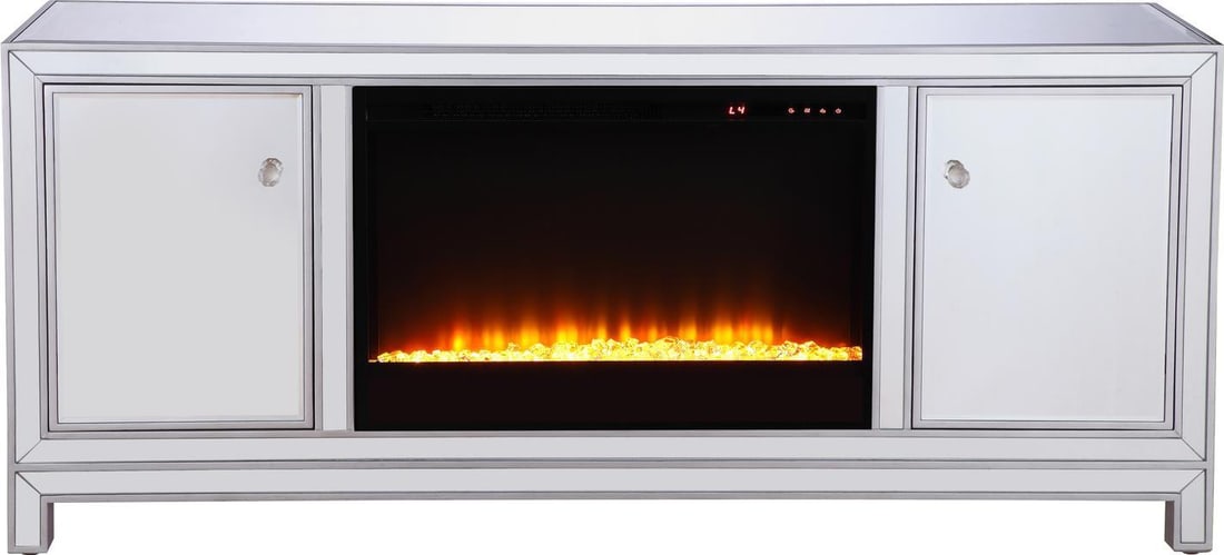 60 Inch Elegant Lighting Mirrored TV Stand Hollywood Regency Style: 60 Inch Elegant Lighting Mirrored TV Stand Hollywood Regency Style Elevate your living space with this 60" Elegant Mirrored TV Stand, designed in a stunning Hollywood Regency style. This new item feat