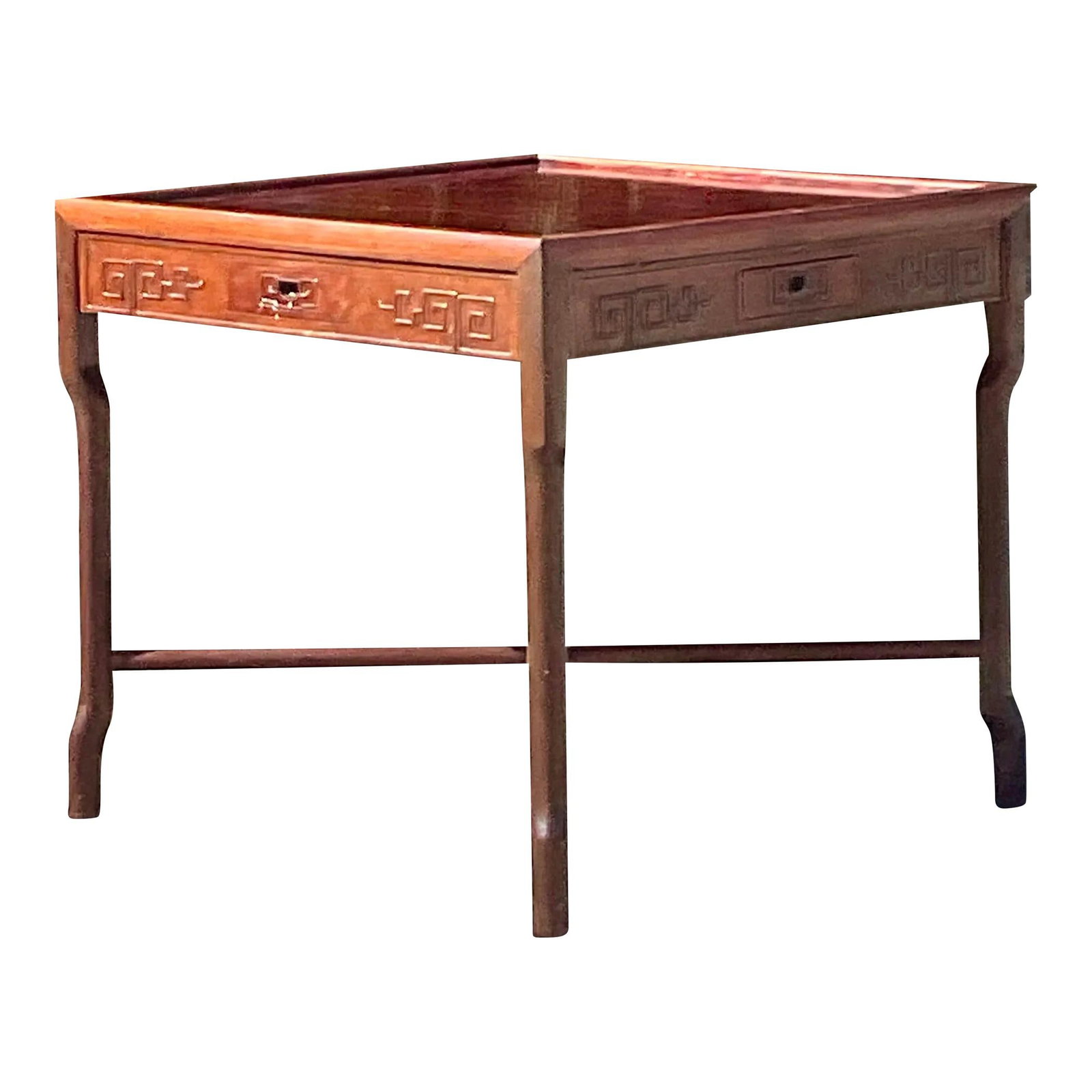 Vintage Asian Fretwork Game Table: Vintage Asian Fretwork Game Table Discover this exquisite vintage Asian game table, featuring stunning fretwork details that add an elegant touch to any room. Designed with individual player drawers o