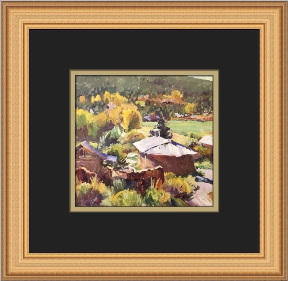 Walt Gonske Church at Placita Custom Framed Print 12x12 Landscape: Walt Gonske Church at Placita Custom Framed Print 12x12 Landscape This exquisite custom framed print titled "Church at Placita" by artist Walt Gonske is a stunning representation of contemporary art, 