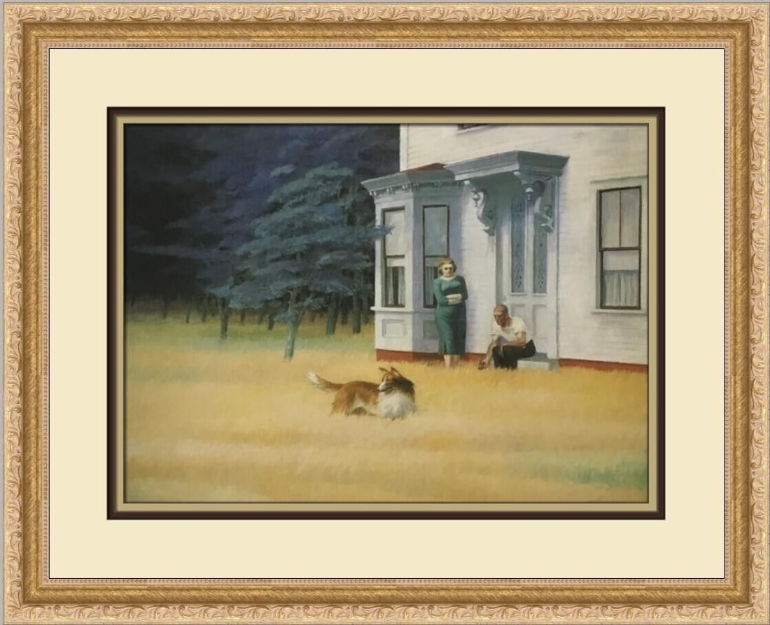 Edward Hopper Cape Cod Evening Custom Framed Art Print 20 x 16: Edward Hopper Cape Cod Evening Custom Framed Art Print 20 x 16 This exquisite custom framed print features Edward Hopper's renowned artwork, "Cape Cod Evening," bringing a touch of realism to your dec