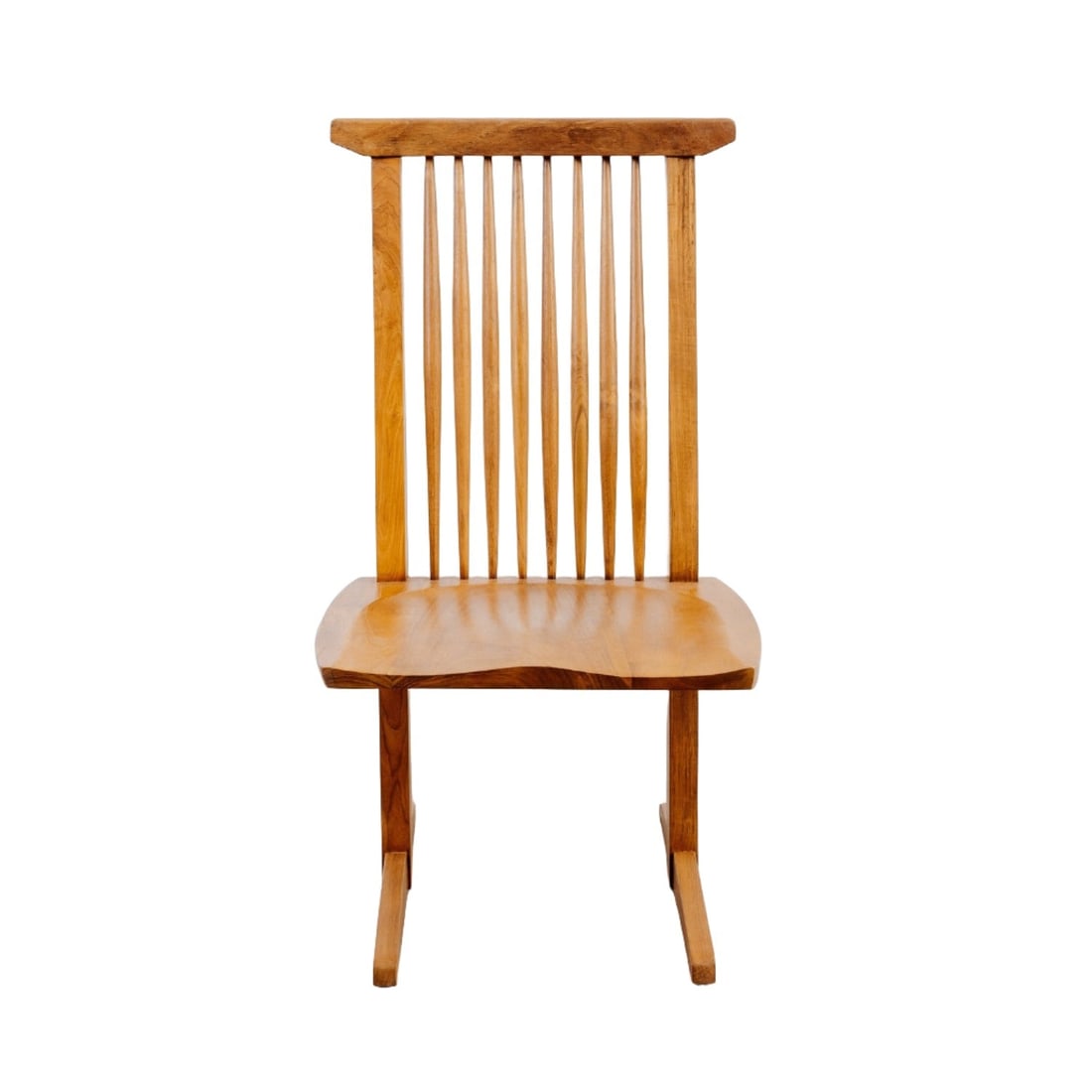 Pivot Chair: Pivot Chair Dimensions: 39 H x 21.6 W x 21 D Seat Height: 17" Seat Depth: 17.5 Weight: 37.5 lbs Materials: Solid Teak Wood This chair is an inspired reproduction and is in no way related to the origi