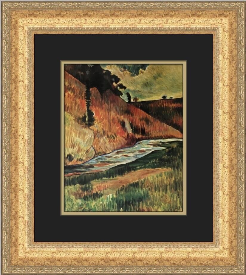 Charles Laval 1982 Landscape Custom Framed Print 19" x 17": Charles Laval 1982 Landscape Custom Framed Print 19" x 17" This stunning custom framed print by Charles Laval features a captivating landscape, showcasing the artist's expressionist and impressionist