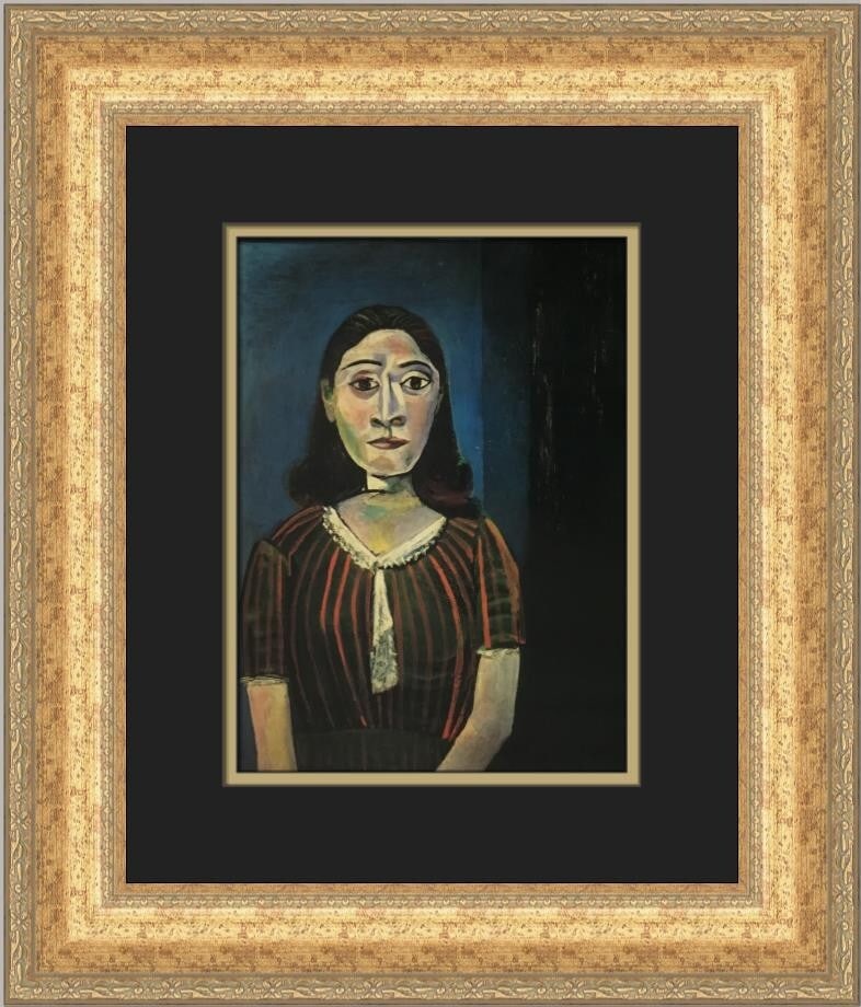 Pablo Picasso Portrait of Dora Maar Custom Framed Art Print 18 x 16: Pablo Picasso Portrait of Dora Maar Custom Framed Art Print 18 x 16 This stunning custom framed print features Pablo Picasso's iconic 'Portrait of Dora Maar,' showcasing a blend of Expressionism, Impr