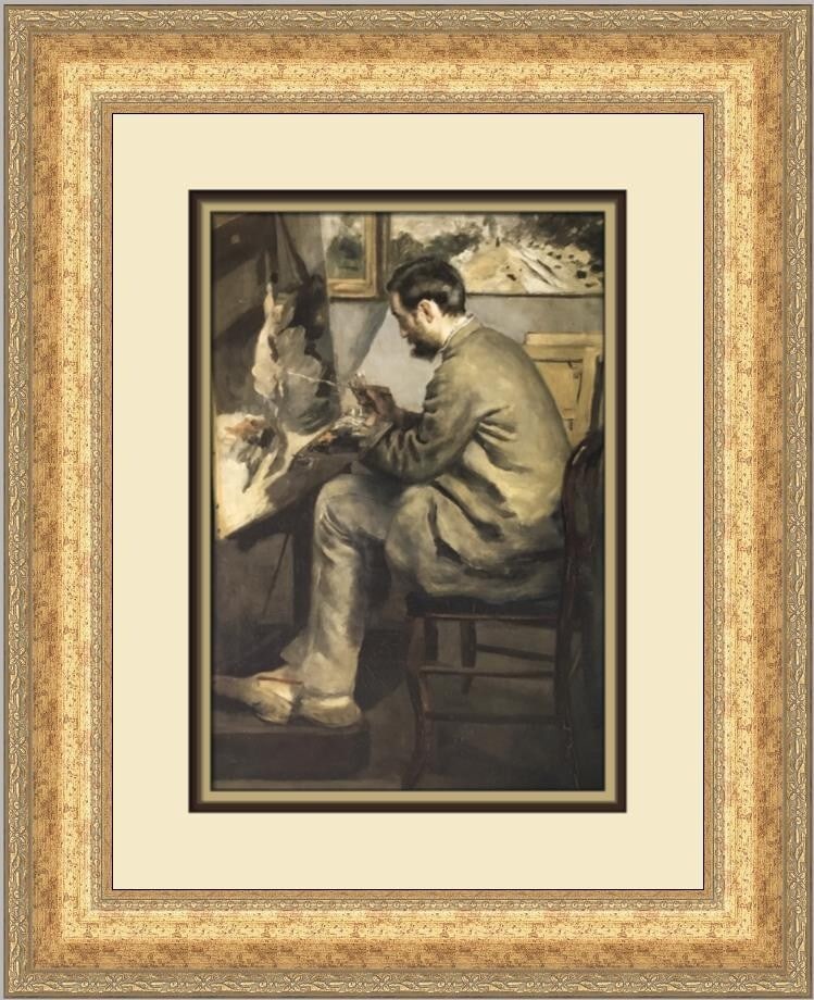 Frederic Bazille Painting the Heron Custom Framed Art Print 20 x 17: Frederic Bazille Painting the Heron Custom Framed Art Print 20 x 17 This exquisite custom framed print features Frederic Bazille's captivating artwork titled "Painting the Heron." Measuring 20 in x 17