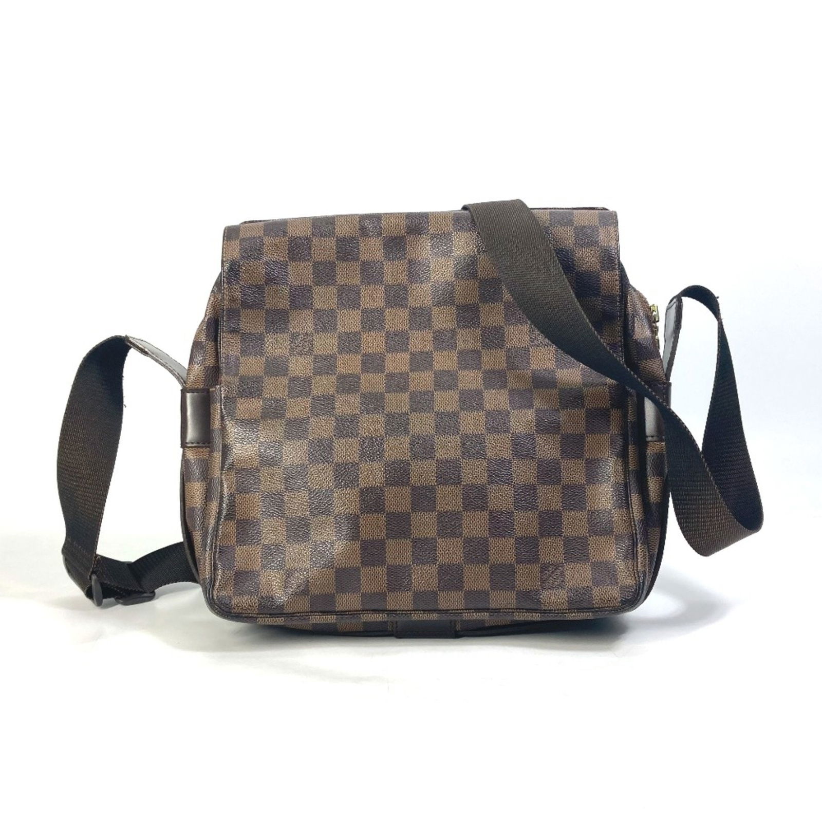 Louis Vuitton Naviglio Brown Canvas Shoulder Bag for Men: Louis Vuitton Naviglio Brown Canvas Shoulder Bag for Men Introducing the Louis Vuitton Naviglio shoulder bag, a refined accessory designed for men. This bag is expertly crafted from the iconic Damier