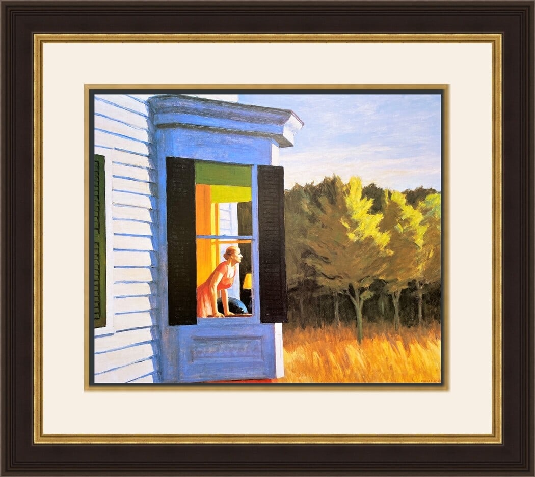 Edward Hopper Cape Cod Morning Custom Framed Lithograph 23 x 26: Edward Hopper Cape Cod Morning Custom Framed Lithograph 23 x 26 This stunning custom gallery framed print showcases Edward Hopper's captivating artwork titled "Cape Cod Morning." The piece is professi