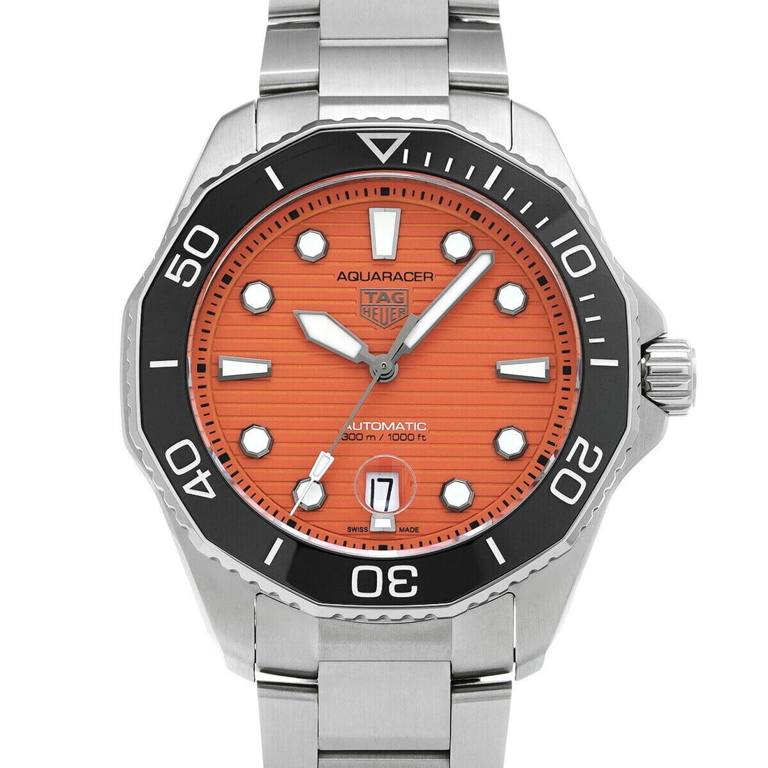 TAG HEUER Aquaracer Professional 300 WBP201F.BA0632 Men's Watch Orange Dial 300m Water Resistant: TAG HEUER Aquaracer Professional 300 WBP201F.BA0632 Men's Watch Orange Dial 300m Water Resistant Introducing the TAG HEUER Aquaracer Professional 300 Caliber 5 WBP201F.BA0632, a sophisticated men's wr