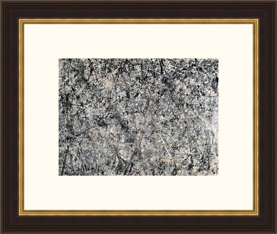 Jackson Pollock Lavender Mist Custom Framed 22 x 18 Abstract Art Print: Jackson Pollock Lavender Mist Custom Framed 22 x 18 Abstract Art Print This exquisite reproduction features Jackson Pollock's iconic work, 'Lavender Mist', meticulously custom framed for a stunning pr