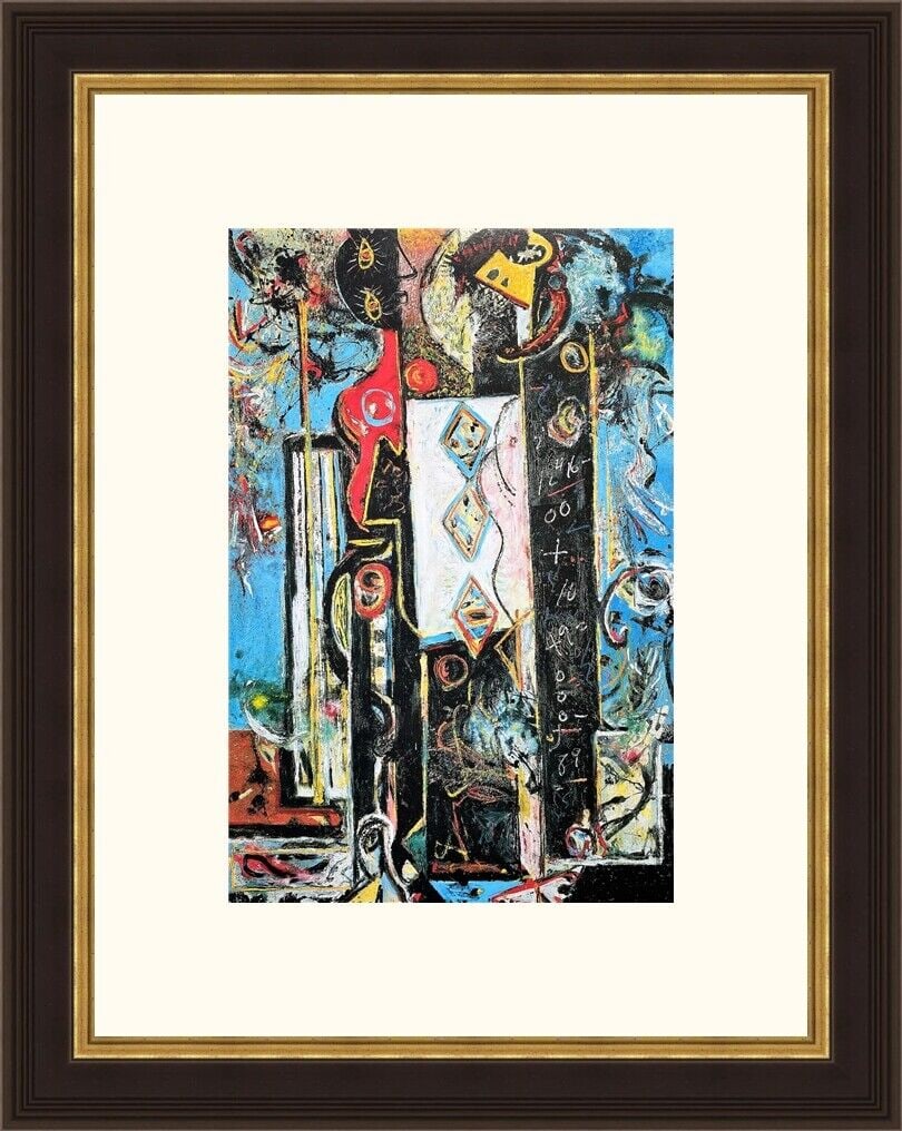 Jackson Pollock Male and Female Abstract Art Custom Framed 17 x 22: Jackson Pollock Male and Female Abstract Art Custom Framed 17 x 22 This stunning reproduction of Jackson Pollock's "Male and Female" is a must-have for any art lover. Custom framed in a beautiful 2" b