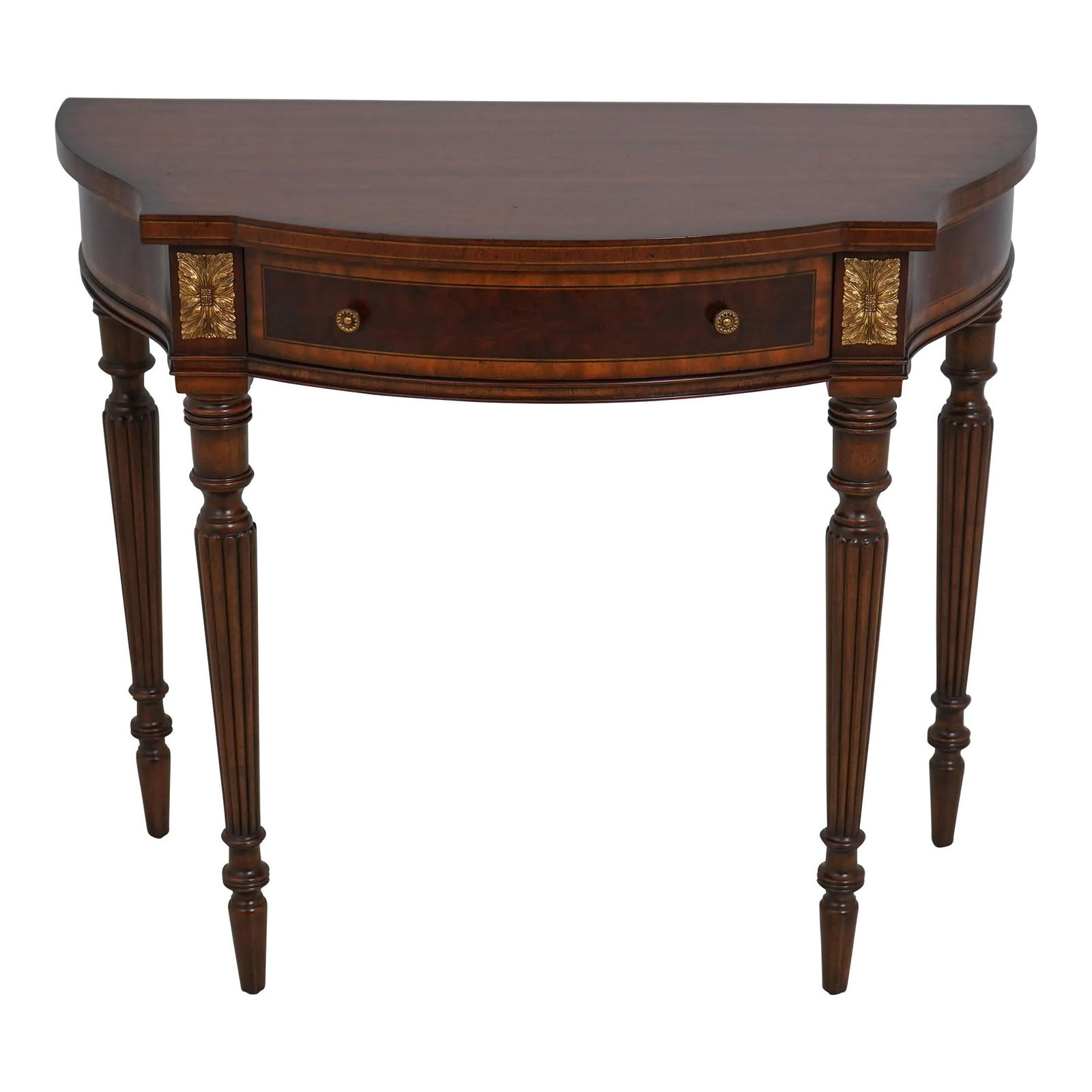 Maitland Smith French Louis XVI Mahogany Console Table 36 x 18 x 30.5: Maitland Smith French Louis XVI Mahogany Console Table 36 x 18 x 30.5 This exquisite French Louis XVI console table showcases the elegance of classic design and quality craftsmanship. Made from rich m