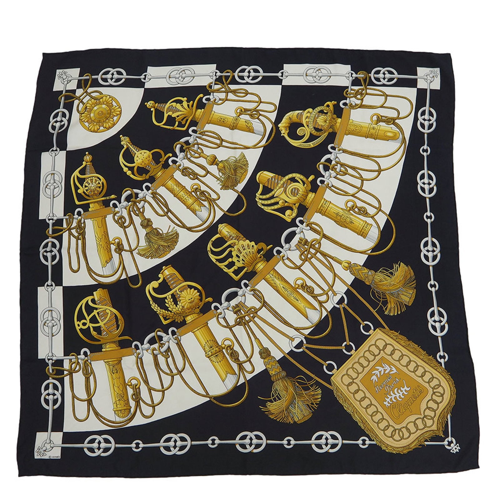 Hermes Black Silk Scarf 100% Made in France Square Shape: Hermes Black Silk Scarf 100% Made in France Square Shape This exquisite Hermes silk scarf features a classic black color and a timeless square shape. Crafted in France, it measures 88.5cm x 87cm (appr