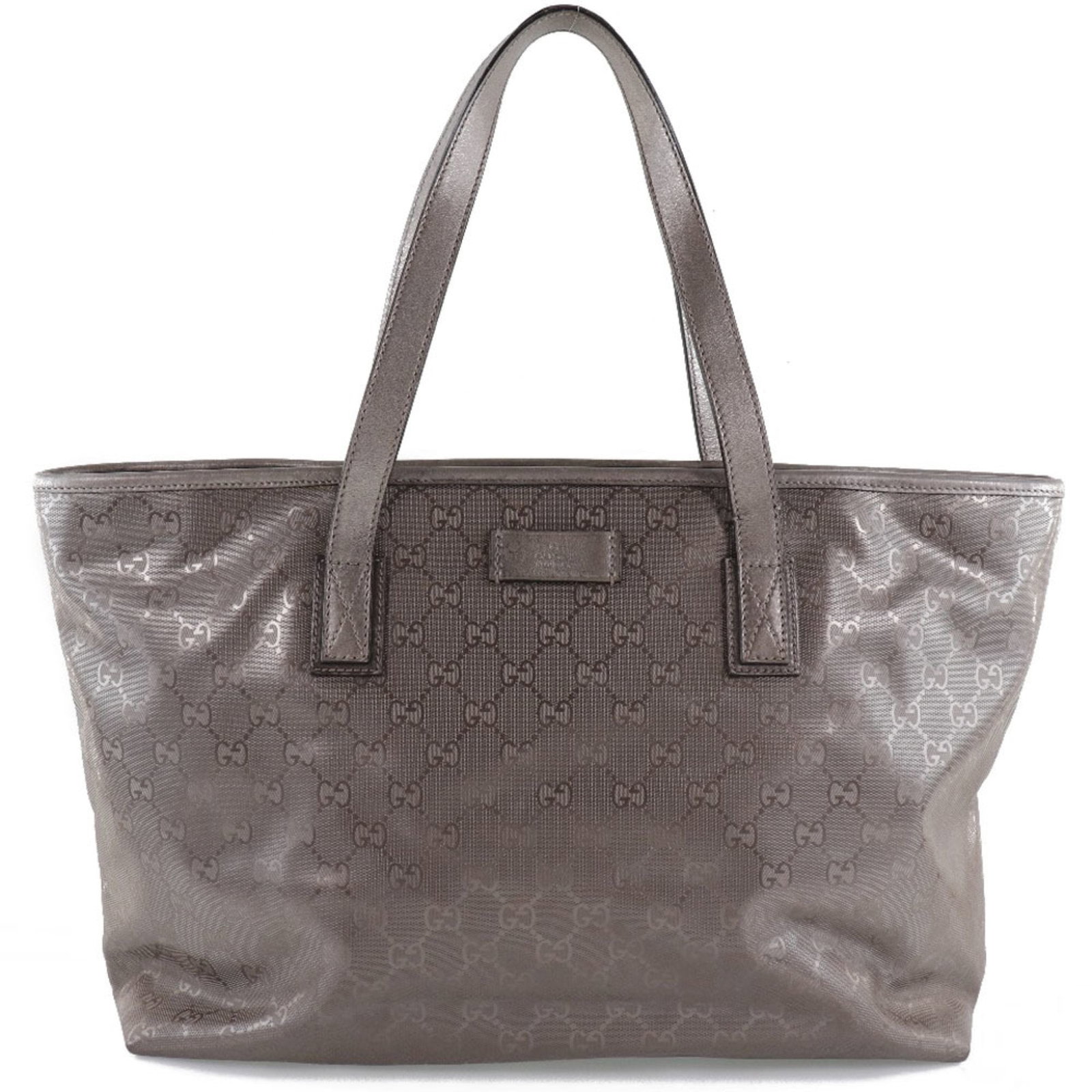 Gucci GG Imprime Tote Bag PVC Coated Canvas Silver for Women: Gucci GG Imprime Tote Bag PVC Coated Canvas Silver for Women This stylish Gucci Tote Bag features the iconic GG Imprime pattern, crafted from durable PVC coated canvas to ensure longevity and style. T