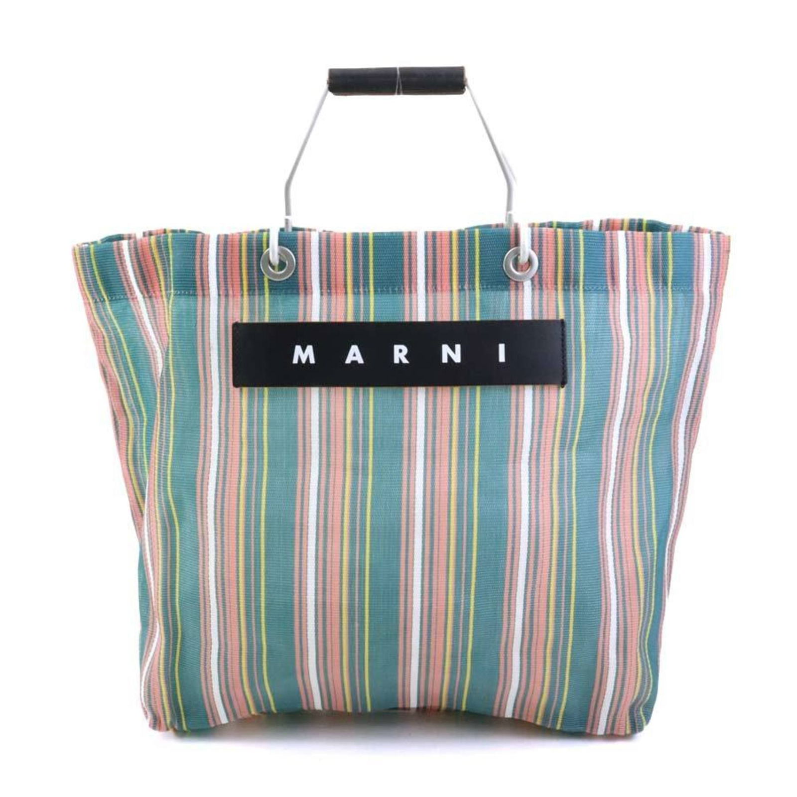 Marni Green Flower Cafe Handbag Nylon Leather Women's Accessory: Marni Green Flower Cafe Handbag Nylon Leather Women's Accessory Elevate your accessory collection with this stylish Marni Handbag. Crafted from a combination of nylon, aluminum, and leather, this hand