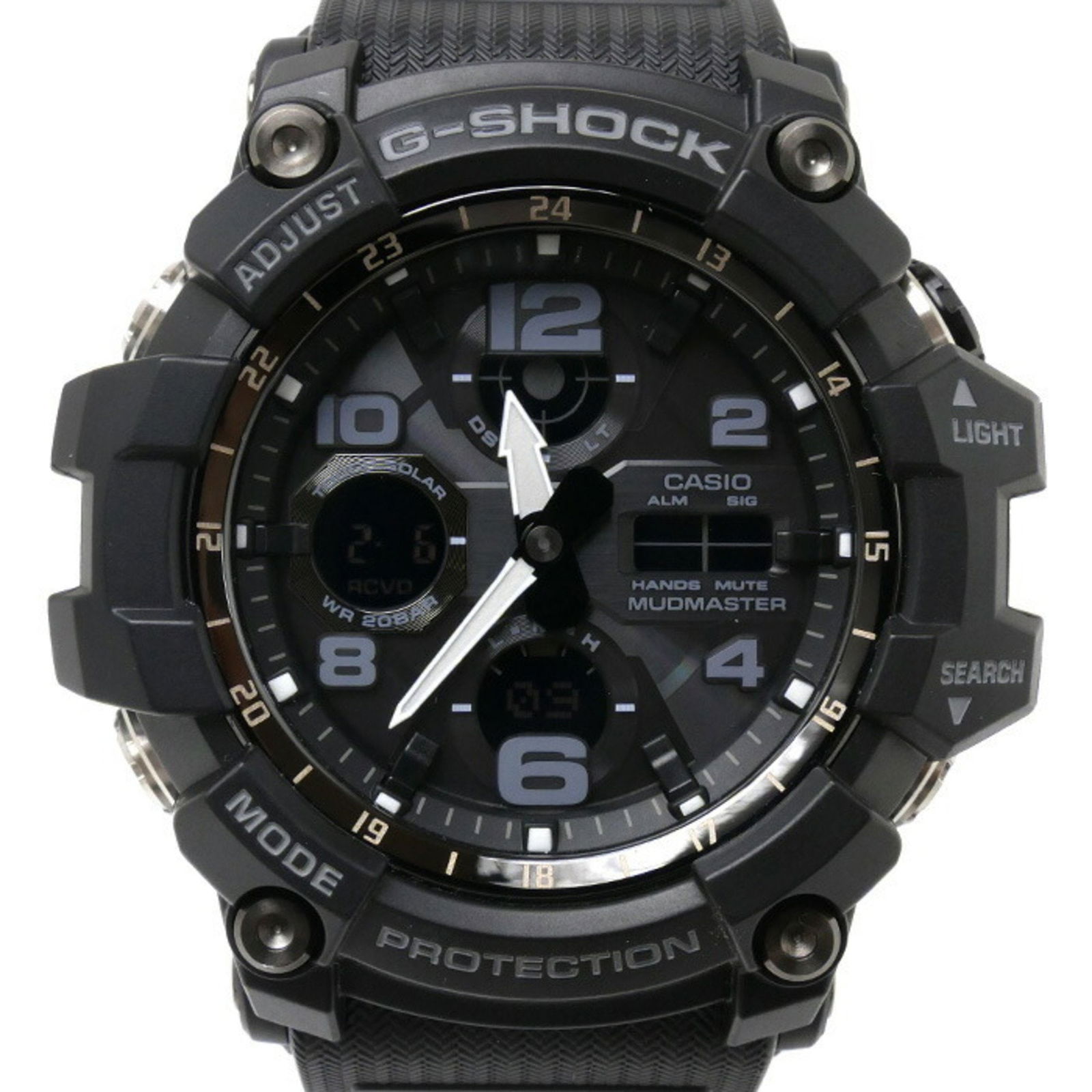 Casio G-SHOCK Mud Master Solar Watch GWG-100-1AER Men's Black Resin: Casio G-SHOCK Mud Master Solar Watch GWG-100-1AER Men's Black Resin The CASIO G-SHOCK Mud Master Radio Watch GWG-100-1AER is a robust and stylish wristwatch designed for men. Crafted with a durable re