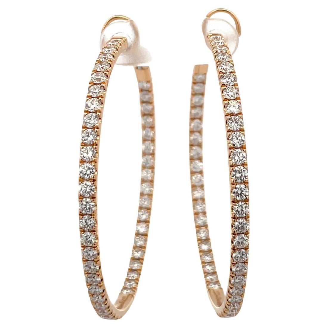 Crivelli Italian 18K Yellow Gold Large Hoop Earrings 5.70ct F VS 2in: Italian Large Hoop Earrings 5.70 Carats 18 Karat Yellow Gold F VS 1.10" Diameter Metal: 18k Gold, Yellow Gold Weight: 5.7 g Dimensions: Diameter: 2 in (50.8 mm) Style: Contemporary Place of Origin: It