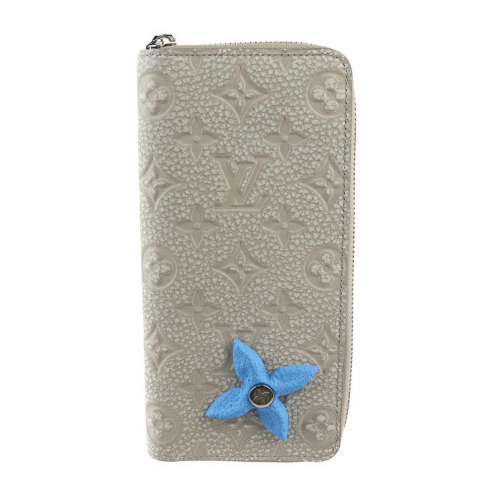 Louis Vuitton Zippy Wallet Long Bi-Fold Taurillon Leather Light Blue White: Louis Vuitton Zippy Wallet Long Bi-Fold Taurillon Leather Light Blue White This Louis Vuitton Zippy Wallet is a stylish and practical accessory designed for both men and women. Crafted from high-quali