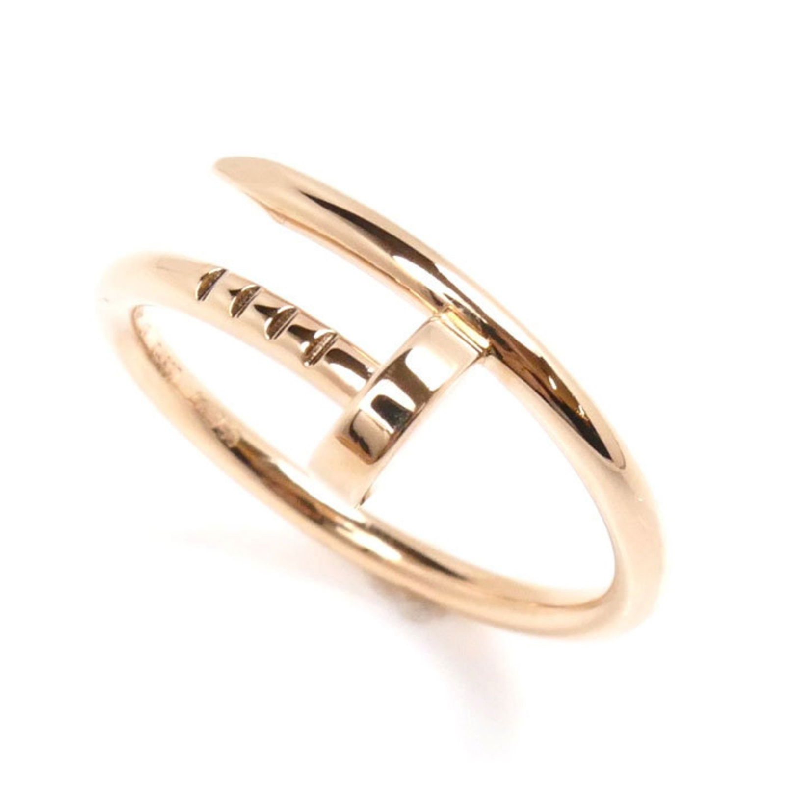 Cartier K18 Pink Gold Juste un Clou Ring Size 9 Women's: Cartier K18 Pink Gold Juste un Clou Ring Size 9 Women's This exquisite Cartier Juste un Clou ring is crafted from 18K pink gold, showcasing a luxurious and timeless design. Designed specifically for w