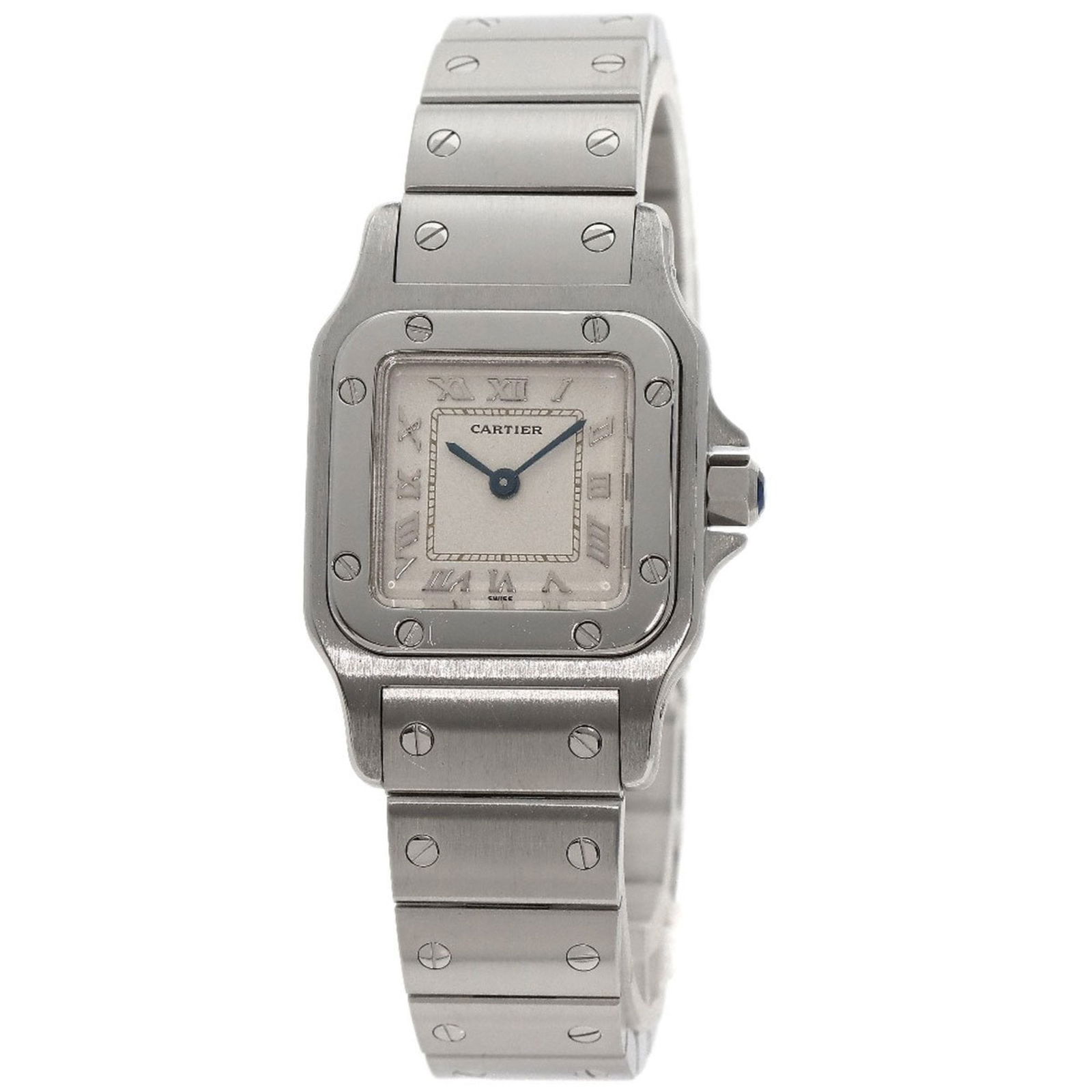 Cartier Santos Galbee SM W5200056D6 Stainless Steel Ladies Watch: Cartier Santos Galbee SM W5200056D6 Stainless Steel Ladies Watch The Cartier Santos Galbee SM Watch is a stunning wristwatch designed for women, featuring a sleek stainless steel case and band. This e