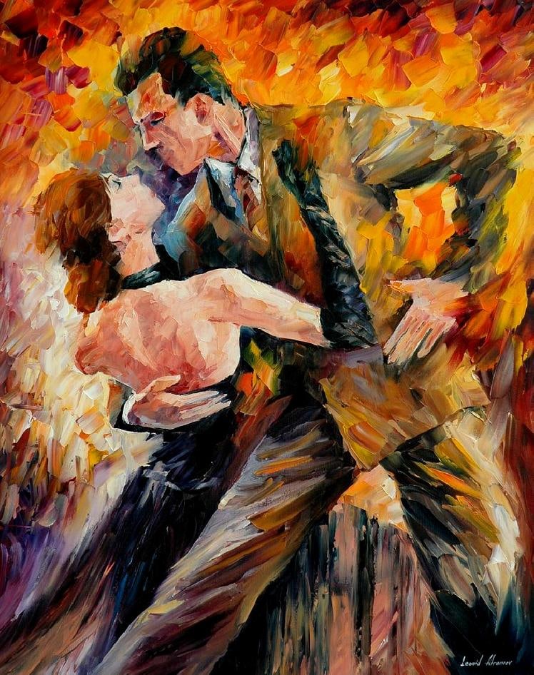 Classical Tango Giclee 1/25 by Leonid Afremov Canvas Art: Classical Tango Giclee 1/25 by Leonid Afremov Canvas Art Experience the captivating beauty of "Classical Tango," a limited edition giclee hand-painted artwork by celebrated artist Leonid Afremov. This