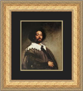 Diego Rodriguez Portrait of Juan De Pareja Custom Framed Print 19 x 17: Diego Rodriguez Portrait of Juan De Pareja Custom Framed Print 19 x 17 This custom framed print titled 'Portrait of Juan De Pareja' by Diego Rodriguez captures the essence of Expressionism, Impression