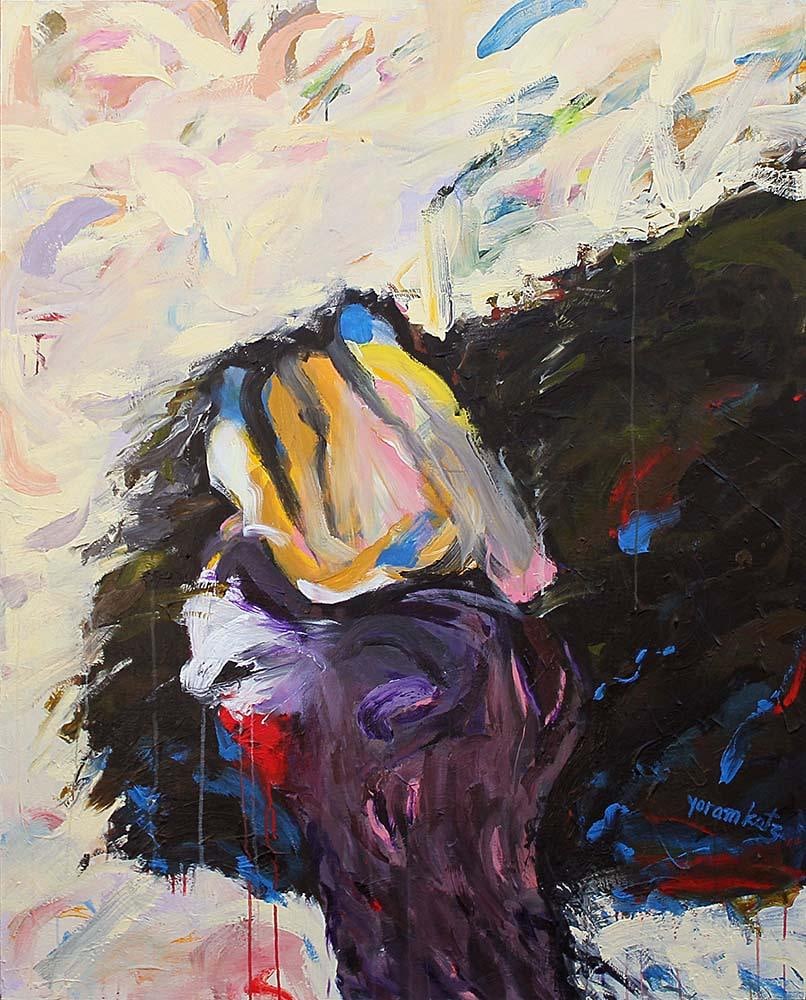 Yoram Katz 2010 Abstract Expressionist Painting 60 x 48 in: Yoram Katz 2010 Abstract Expressionist Painting 60 x 48 in "Coming out of the Ashes" is a striking abstract painting by Yoram Katz, measuring 60 x 48 inches. Created in 2010, this artwork is a vivid e