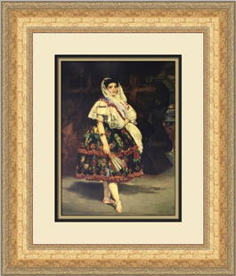 Edouard Manet Portrait of Lola De Valence Custom Framed Art Print 20 x 17: Edouard Manet Portrait of Lola De Valence Custom Framed Art Print 20 x 17 This custom framed print features Edouard Manet's renowned work 'Portrait of Lola De Valence.' Measuring 20 in. in height and