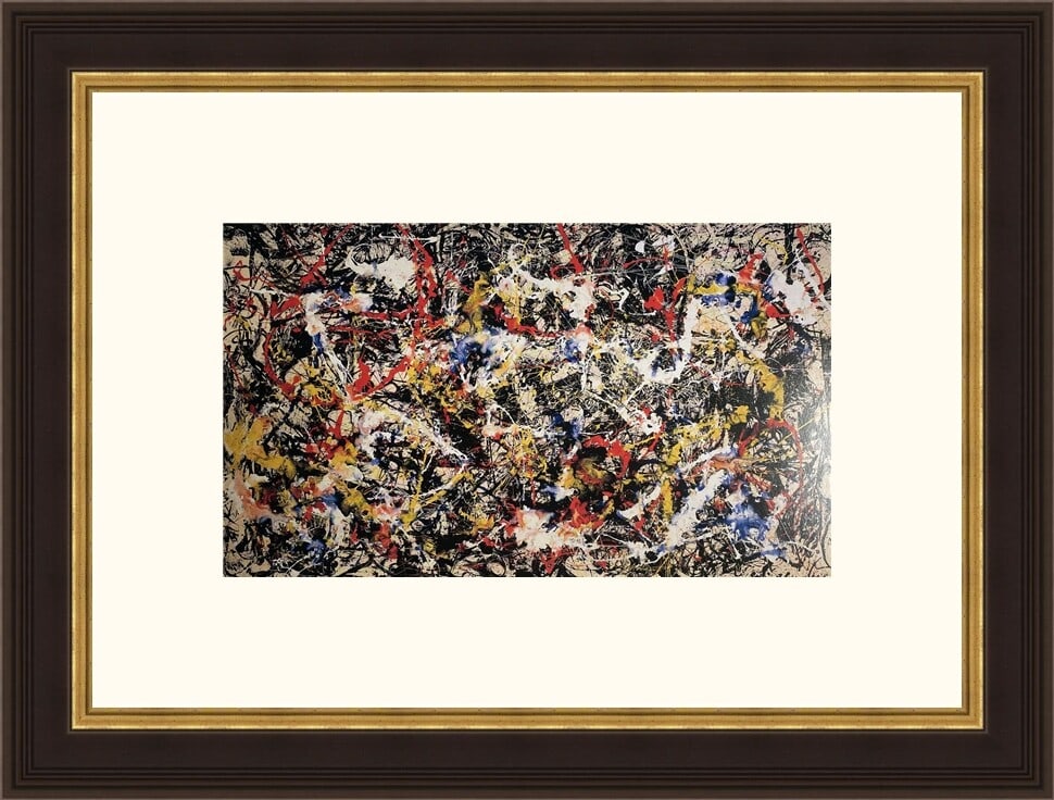 Jackson Pollock Convergence Abstract Print Custom Framed 22 x 16.5: Jackson Pollock Convergence Abstract Print Custom Framed 22 x 16.5 This stunning print titled "Convergence" by renowned artist Jackson Pollock is a beautiful reproduction of an abstract artwork, custo