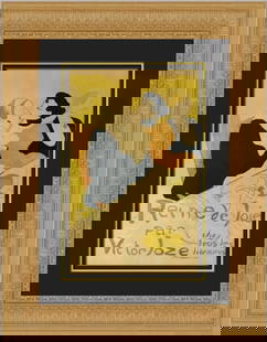 Henri de Toulouse-Lautrec Reine De Joie Custom Framed Print 22x18: Henri de Toulouse-Lautrec Reine De Joie Custom Framed Print 22x18 This exquisite custom framed print titled 'Reine De Joie' is a stunning representation of Henri de Toulouse-Lautrec's iconic Impressio