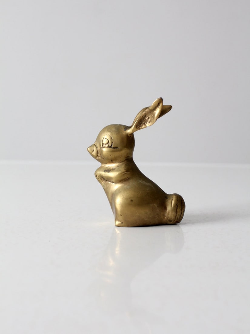 Vintage Brass Bunny Rabbit Figurine Paperweight Doorstop 4.5 inch: Vintage Brass Bunny Rabbit Figurine Paperweight Doorstop 4.5 inch This vintage brass bunny figurine combines charm and functionality, making it an excellent choice as a paperweight or doorstop. Its sl