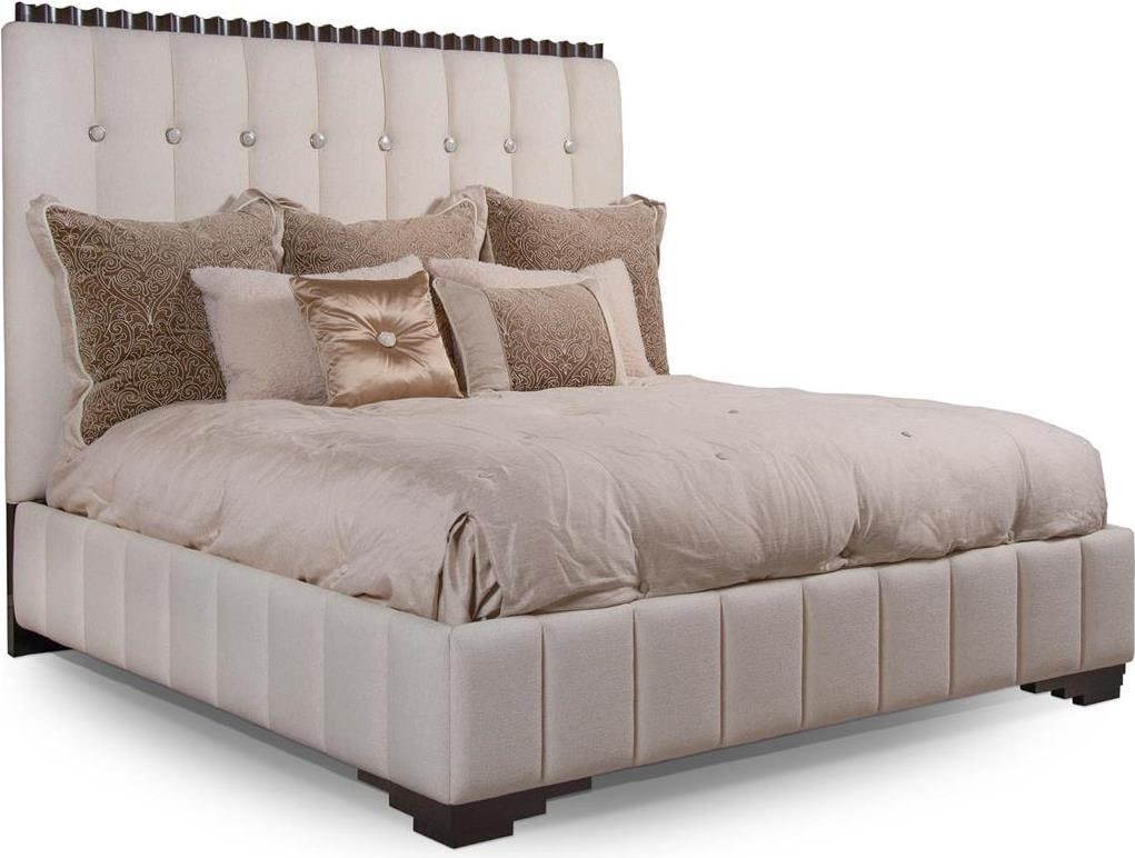 John-Richard Horizon King Bed Ivory Upholstered Louis XVI Style: John-Richard Horizon King Bed Ivory Upholstered Louis XVI Style Elevate your bedroom with this luxurious King Bed, featuring opulent ivory fabric upholstery and a stylish Louis XVI design. The bed sta