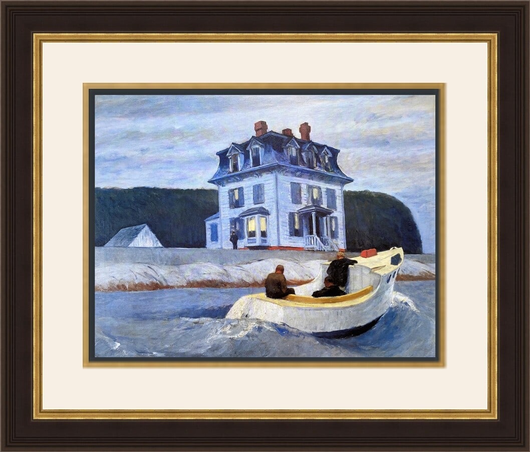 Edward Hopper The Bootleggers Custom Framed Print 22.5 x 26 Landscape Art: Edward Hopper The Bootleggers Custom Framed Print 22.5 x 26 Landscape Art This stunning custom gallery framed print features Edward Hopper's renowned artwork, "The Bootleggers." The print is produced