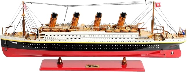Stunning Titanic Model Ship Nautical Decor Western Red Cedar: Stunning Titanic Model Ship Nautical Decor Western Red Cedar This beautifully crafted Titanic model ship is a stunning addition to any nautical-themed decor. Made from Western Red Cedar wood, it featu