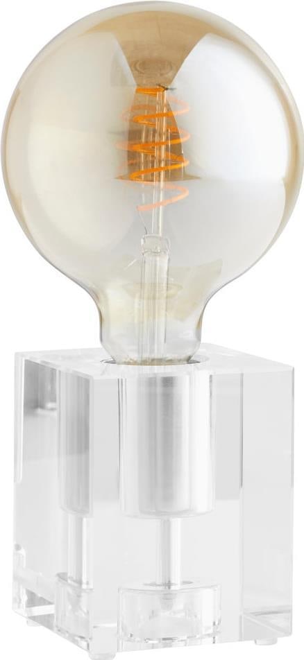 Elegant Clear Yellow Crystal Cube Table Lamp 4.25H 3.5W 3.5D: Elegant Clear Yellow Crystal Cube Table Lamp 4.25H 3.5W 3.5D Illuminate your space with this stunning Contemporary Crystal Cube Table Lamp. Crafted with a combination of brass, ceramic, and crystal, t