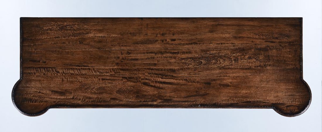 Rustic Pecan Console Table 32H x 54W x 18D Swedish Modern Design: Rustic Pecan Console Table 32H x 54W x 18D Swedish Modern Design Enhance your living space with the Solid Wood Portico Console Table, a stunning blend of functionality and style. This console table fe