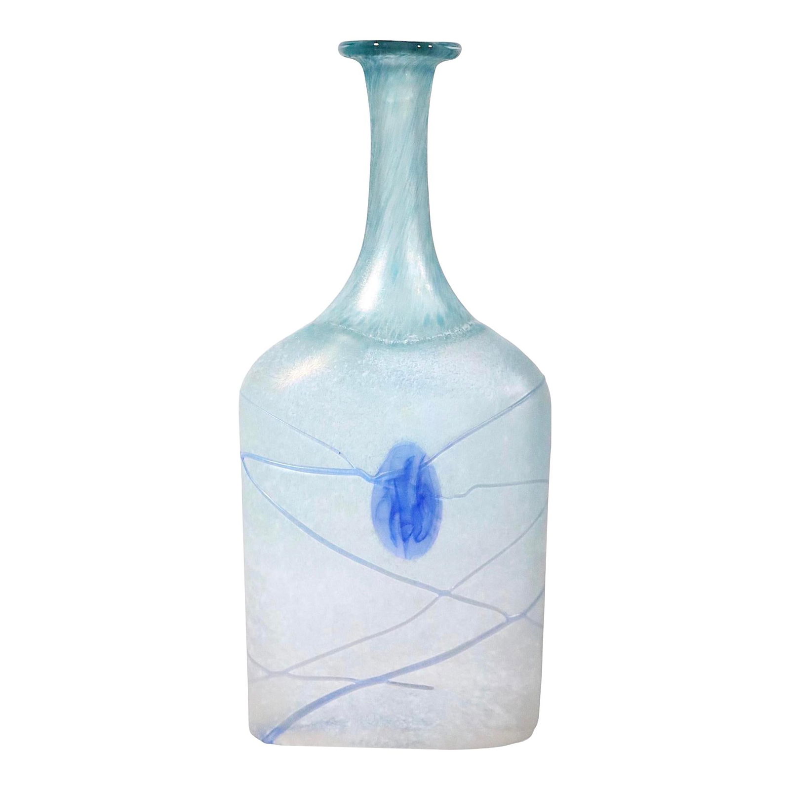 Bertil Vallien Galaxy Blue Art Glass Vase Kosta Boda 10.2" H 1980s: Bertil Vallien Galaxy Blue Art Glass Vase Kosta Boda 10.2" H 1980s This stunning Post Modern Art Glass vase, designed by Bertil Vallien for Kosta Boda, is part of the iconic "Galaxy Blue" series from