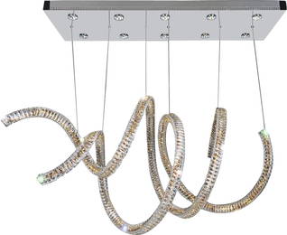 LED Convertible Pendant - Flush Mount with Chrome Firenze Clear Crystal Finish