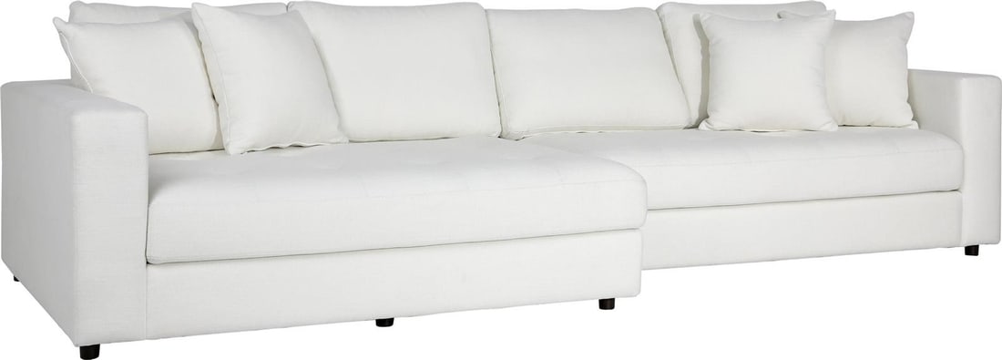 Elegant Ivory Chaise Sectional for Sleek Living Spaces: Elegant Ivory Chaise Sectional for Sleek Living Spaces Elevate your living space with this elegant ivory chaise sectional, designed for both comfort and style. Upholstered in 100% performance polyeste