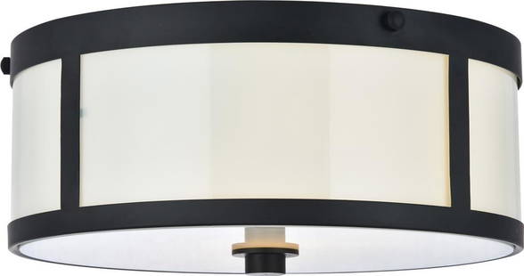 Elegant Lighting Flush-Mount Ceiling Light 5.25H 12W 12D Black: Elegant Lighting Flush-Mount Ceiling Light 5.25H 12W 12D Black Illuminate your space with this stylish Classic Black & White Lighting Fixture. Designed in a transitional style, this flush-mount ceilin