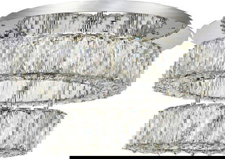 Elegant Lighting Monroe Chrome Crystal Flush-Mount Light 10H 17.70W 17.70D: Elegant Lighting Monroe Chrome Crystal Flush-Mount Light 10H 17.70W 17.70D Illuminate your space with the Monroe Chrome Crystal Ceiling Light, featuring a stunning combination of chrome and clear crys