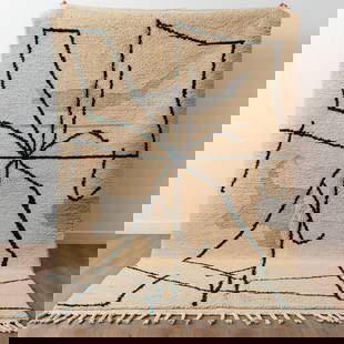 Picasso Inspired Handmade knoted Rug 138" x 276" Natural Wool: Picasso Inspired Handmade knoted Rug 138" x 276" Natural Wool LOCAL PICK UP IS NOT AN OPTION AND ALL ITEMS IN THIS AUCTION MUST BE SHIPPED. Shipping furniture generally requires 2-8 weeks. The