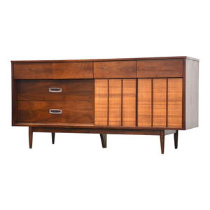 Mid-Century Modern Walnut Dresser 64 x 20 x 31.75 by Hooker