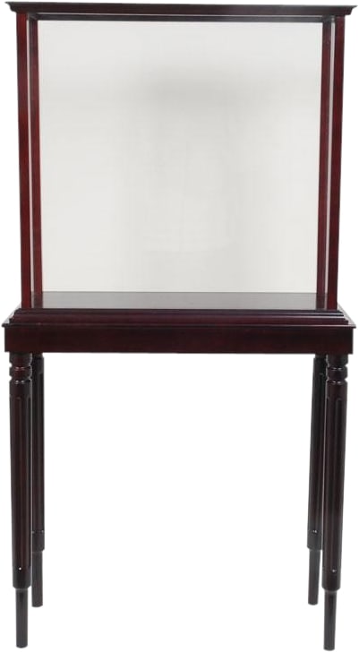 Victorian Glass Display Case for Tall Ship Models: Victorian Glass Display Case for Tall Ship Models Showcase and protect your cherished models with this elegant mahogany display case. Designed in a Victorian style, this cabinet features a glass front