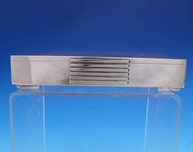 Georg Jensen Art Deco Sterling Silver Box Model #857 6 1/4" c. 1930s: Georg Jensen Art Deco Sterling Silver Box Model #857 6 1/4" c. 1930s This exquisite Georg Jensen Art Deco footed box, model #857, showcases the renowned craftsmanship of the 1930s. Constructed from hi