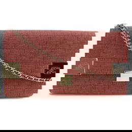 Chanel Red Cotton Canvas Shoulder Bag Chocolate Bar Line