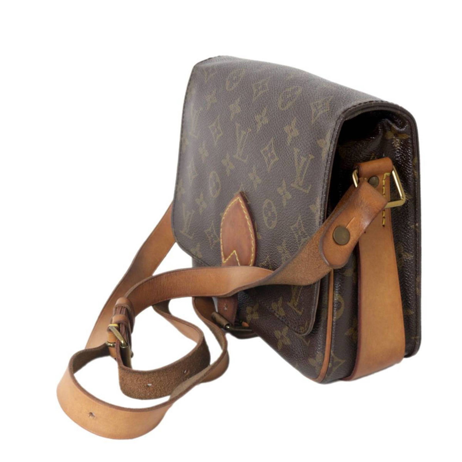 Louis Vuitton Monogram Cartesier Shoulder Bag M51254 Brown: Louis Vuitton Monogram Cartesier Shoulder Bag M51254 Brown The Louis Vuitton Cartesier Shoulder Bag, model M51254, showcases the iconic Monogram pattern in a classic brown color. Designed for women, t