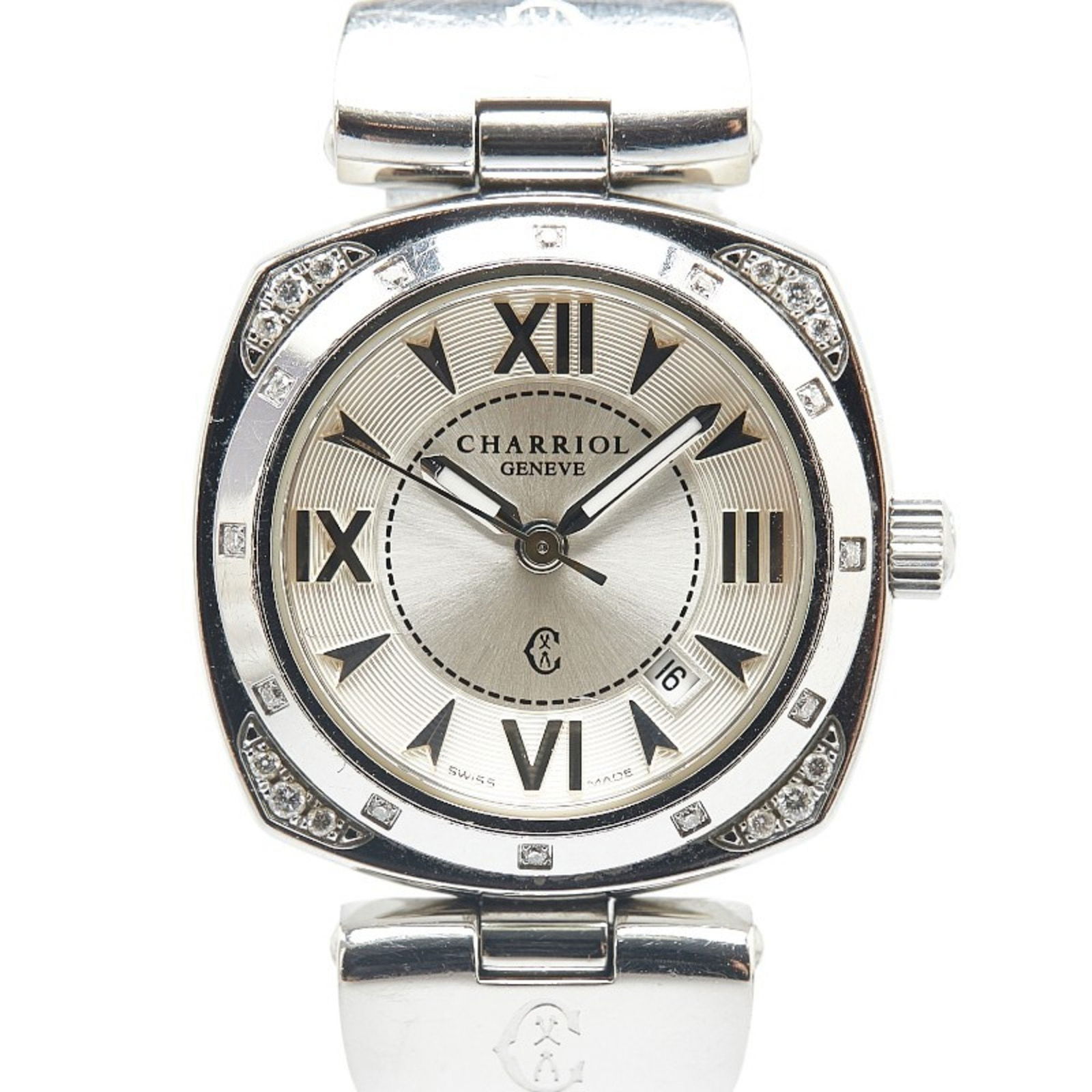 Charriol Alexander Women's Diamond Bezel Quartz Watch Silver Dial Stainless Steel: Charriol Alexander Women's Diamond Bezel Quartz Watch Silver Dial Stainless Steel This Charriol Alexander Diamond Bezel Watch is a stunning wristwatch designed for women, featuring an elegant silver d