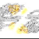 1.81ct Fancy Greenish Brownish Yellow Diamond Heart Motif Ring 18k Gold