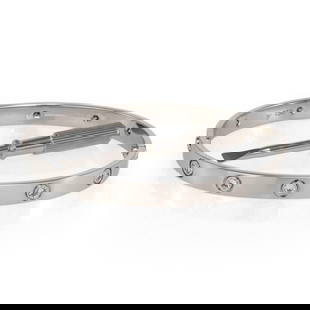 Cartier Love Bangle 10 Diamonds 18k White Gold Size 19 with Box: Cartier Love Bangle 10 Diamonds 18k White Gold Size 19 with Box Elevate your style with this exquisite Cartier Love bangle, elegantly crafted from 18k white gold. This bangle features a stunning