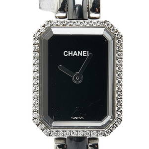 Chanel Premiere Diamond Bezel Women's Watch Stainless Steel Black Dial 5.7in
